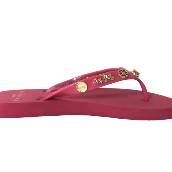 NIB COACH ALYSSA CHARMS EMBELLISHED FLIP-FLOP SANDALS - Picture 6 of 7